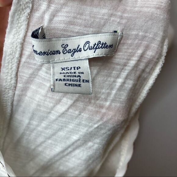 American Eagle, Sequin Trim Boho Eyelet Tank Top Peplum Swing Babydoll Tank XS - Picture 8 of 12